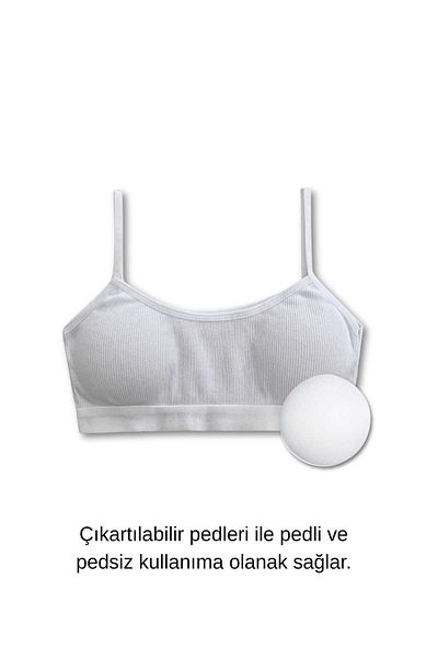 GizaKids 95% Cotton Girls' Strap Padded Training Bra Half Undershirt Single
