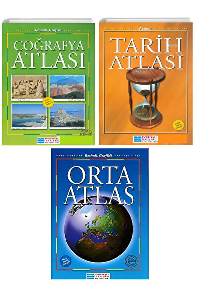Evrensel İletişim Yayınları Atlas - Coğrafya Atlası + Tarih Atlası + Orta Atl...
