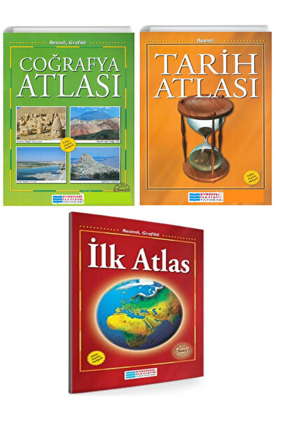 Evrensel İletişim Yayınları Atlas - Coğrafya Atlası + Tarih Atlası + İLK Atla...