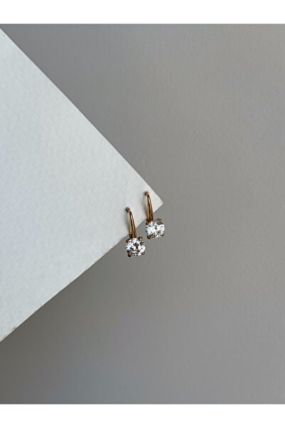 Owentis Steel Rose Gold Round Cut Solitaire Sorelle Earrings -No Tarnish-