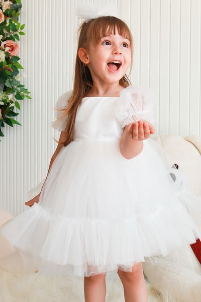 Baby Animals Baby Girl Dress Girl's Dress Birthday Party Wedding Dress Ruched Short Sleeve Lined Dress