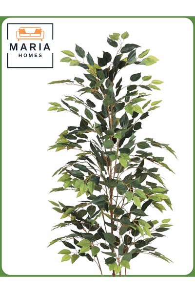 MARIA HOMES Artificial Ficus Tree 170 cm – Indoor Decorative Plant with Gray Pot