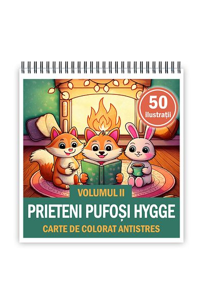Legendary Gifts Mini coloring book, 50 illustrations Fluffy Hygge Friends, 106 pages
