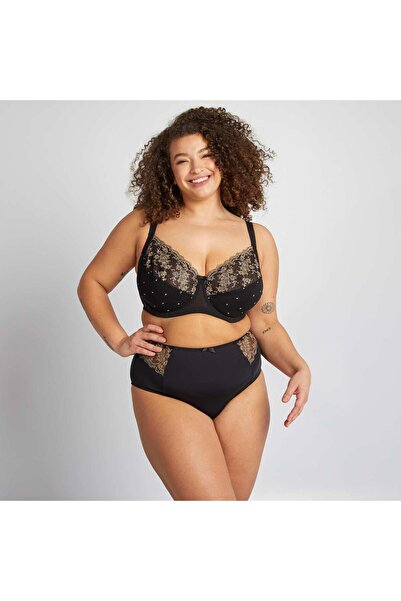 KIABI شورت داخلي من الألياف الدقيقة مع تطريز باللون الأسود