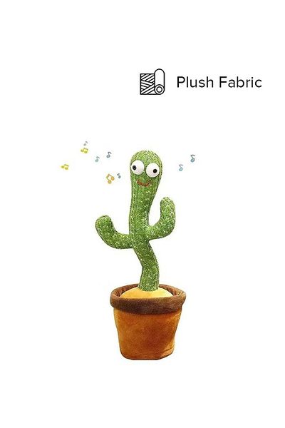 Primo Plus Electric Dancing Plant Cactus Plush Stuffed Toy -Green/Brown With Music For Kids