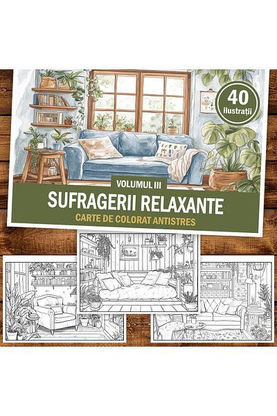 Legendary Gifts Anti-stress coloring book, 40 illustrations Relaxing living rooms, 86 pages