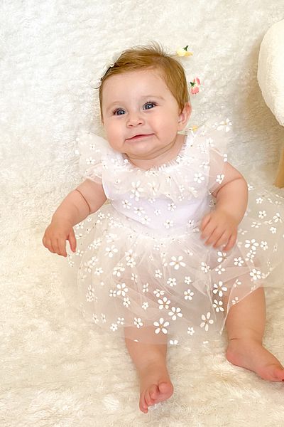 Baby Animals Baby Girl Dress Girl's Dress Birthday Party Wedding Dress Ruched Short Sleeve Lined Dress