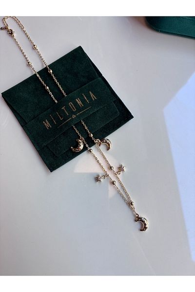 Miltonia Crescent Star Steel Necklace