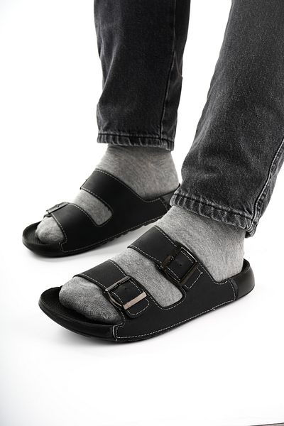 Babetty Men's Daily Orthopedic Double Buckle Slippers Sea Beach Pool Hospital Work Slippers Anatomical