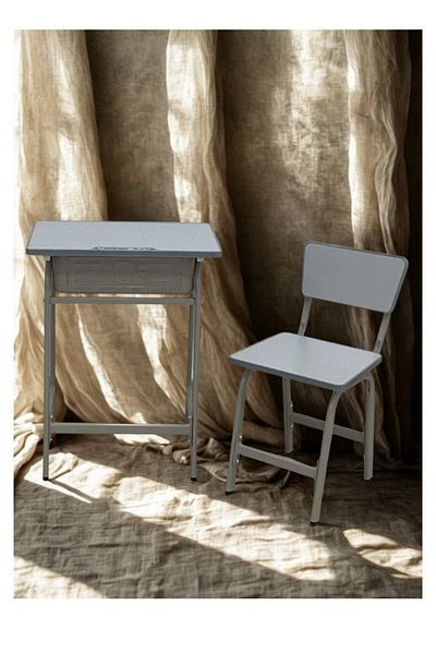 smart home Kids Study Desk Table + Chair Set | Study Table and Chair Set with Fiber Surface and Iron Legs