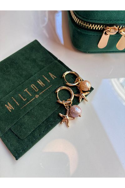 Miltonia Real Pearl Sea Star Earrings
