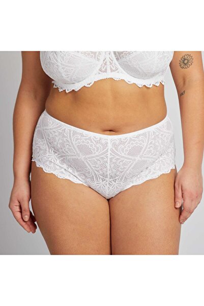 KIABI Microfibre and lace briefs WHITE