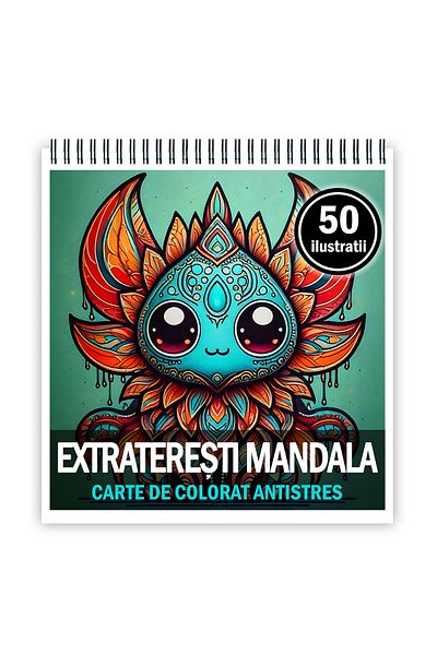 Legendary Gifts Mini coloring book for relaxation and anti-stress, 50 illustrations of Aliens Mandala, 106 pages