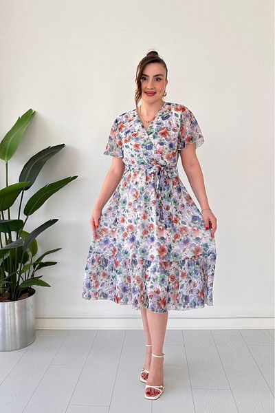 MaziButik Rochie din șifon trandafir maro