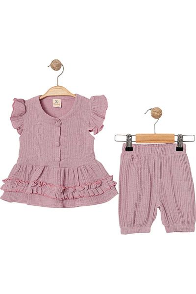 Babexi Double Set with Muslin Shorts Dusty Rose