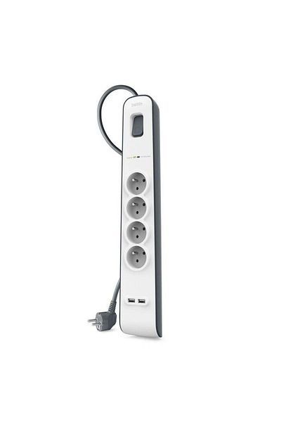 Belkin Bsv401Vf2M-V2 4 Gang 2m Surge Protected Socket + 2 Gang 2.4A USB Input