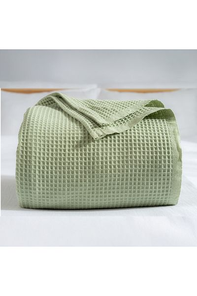 MYLASA HOME Pike Bedspread Single Waffle - 100% Cotton Lightweight 4 Seasons Airy High Quality Pikes