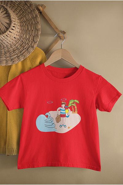 MAGORS Summer Printed Oversize Molded Circle Neck Cotton Unisex Children's Tshirt