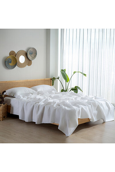 MYLASA HOME Pike Bedspread Double Waffle - 100% Cotton Lightweight 4 Seasons Airy High Quality Pikes