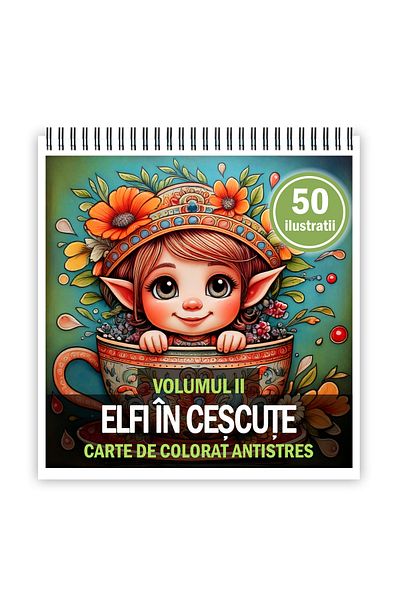 Legendary Gifts Mini coloring book, 50 illustrations Elves in Caps, 106 pages
