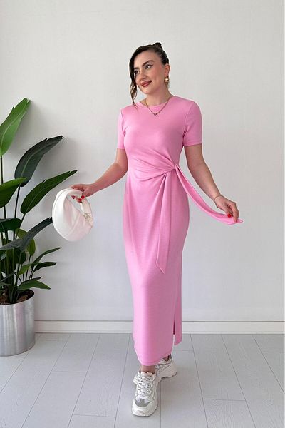 MaziButik Rochie cu mâneci scurte roz