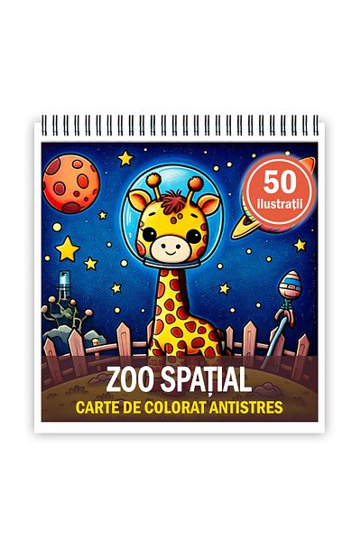 Legendary Gifts Mini coloring book for relaxation and anti-stress, 50 illustrations Zoo Spatial, 106 pages