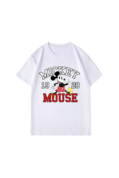 Unique تي شيرت ميكي ماوس للجنسين للنساء والرجال مطبوع حسب الطلب من القطن المم...