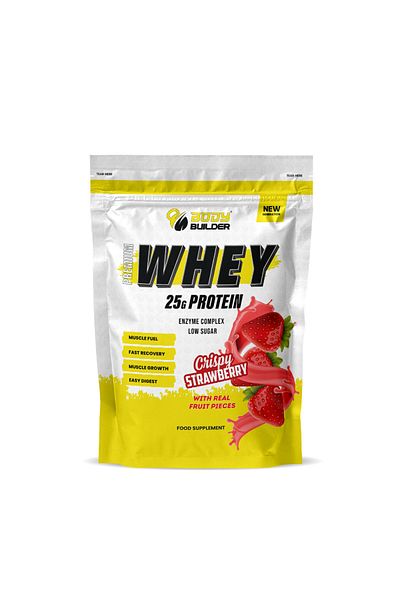 Body Builder Premium Whey Protein New Gen, Crispy Strawberry, 1 LB, Muscle Growth