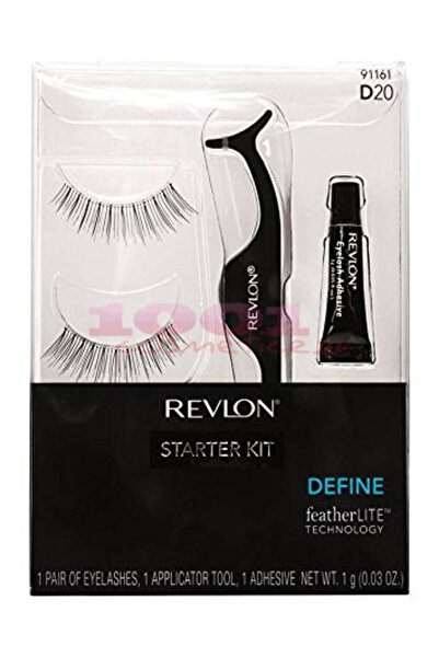 Revlon DEFINE FALSE EYELASHES STRIP TYPE D20 + APPLICATOR + ADHESIVE STARTER KIT