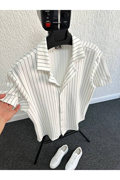 tetramoda Cămașă pentru bărbați cu mânecă scurtă din țesătură crepă Regular Fit