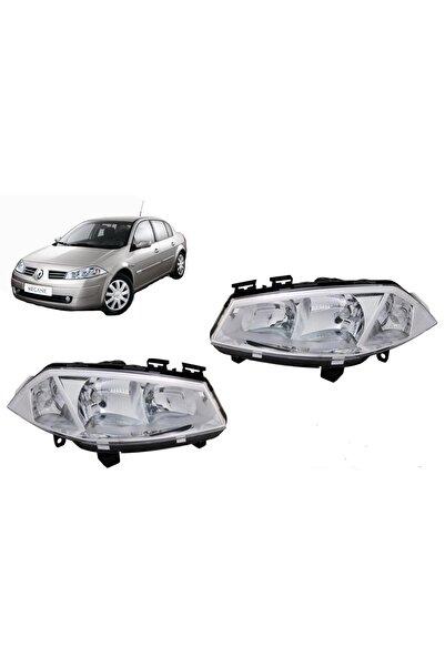 Megane 2 Sağ Sol Far (2 Adet) Takım Ayfar Merceksiz