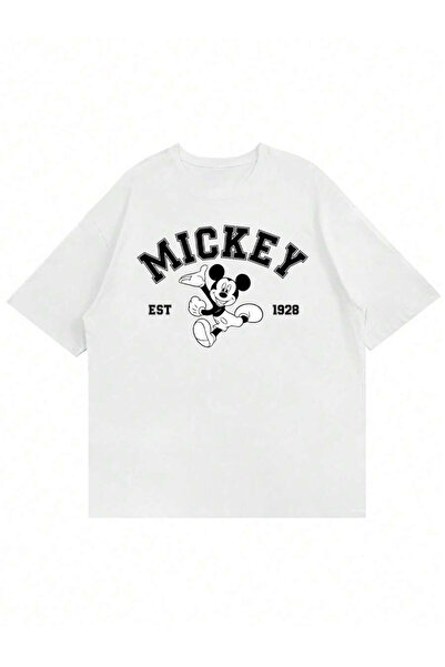 Unique تي شيرت ميكي ماوس للجنسين للنساء والرجال مطبوع حسب الطلب من القطن المم...
