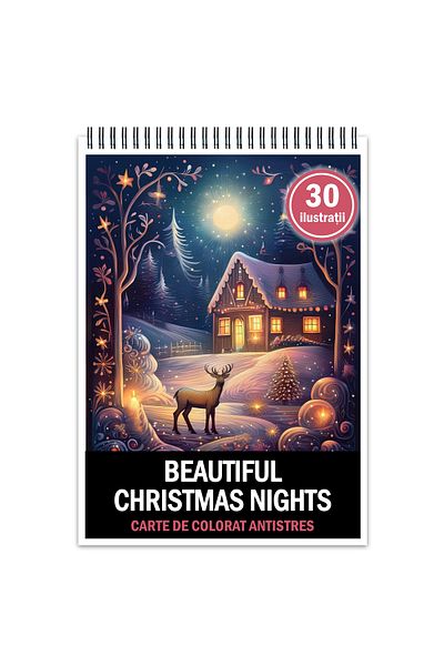 Legendary Gifts Anti-stress coloring book, 30 Beautiful Christmas Nights illustrations, 66 pages