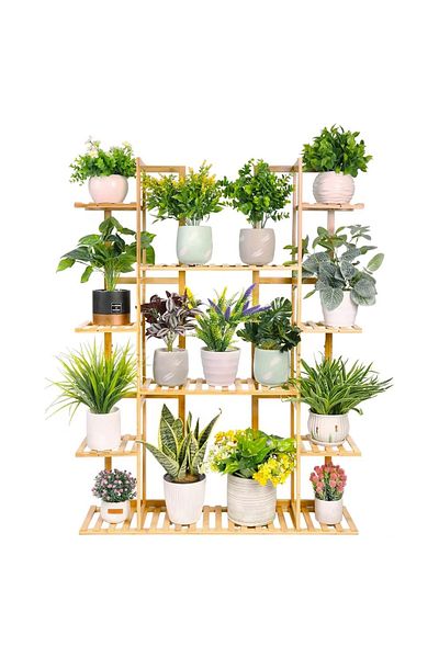 rexa Plant Stand – Multi-Layer Indoor/Outdoor Flower Pot Display Rack (35 x 7.7 x 48 in)