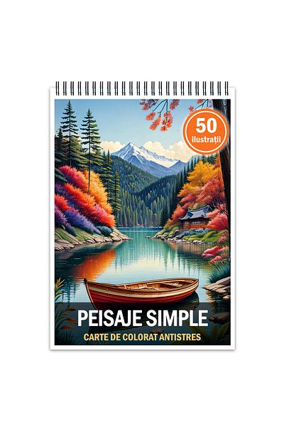 Legendary Gifts Anti-stress coloring book, 50 Simple Landscapes illustrations, 106 pages