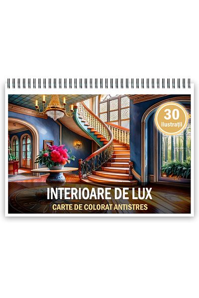 Legendary Gifts Anti-stress coloring book, 30 Luxury Interiors illustrations, 66 pages