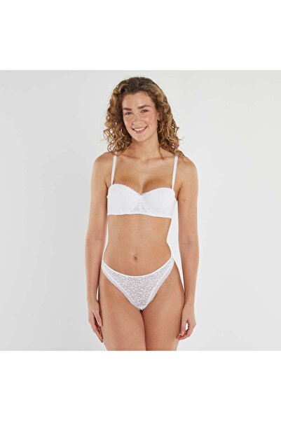 KIABI Floral lace tanga briefs WHITE