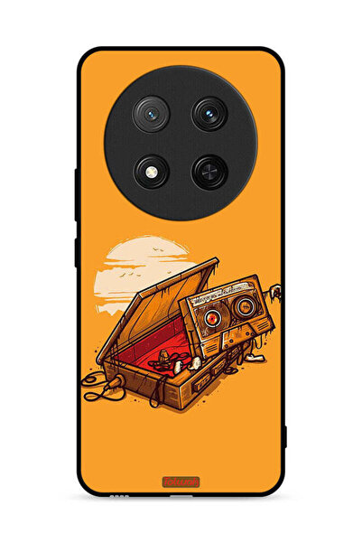 Tolwak غطاء حماية لهاتف Honor X9c 5G بتصميم شريط كاسيت وشريط لاصق
