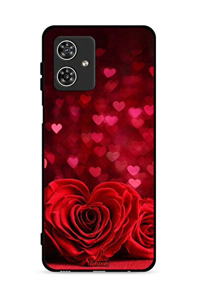 Tolwak غطاء حماية لهاتف موتورولا موتو جي 54 5G بنقشة زهور على شكل قلب وفن تجريدي