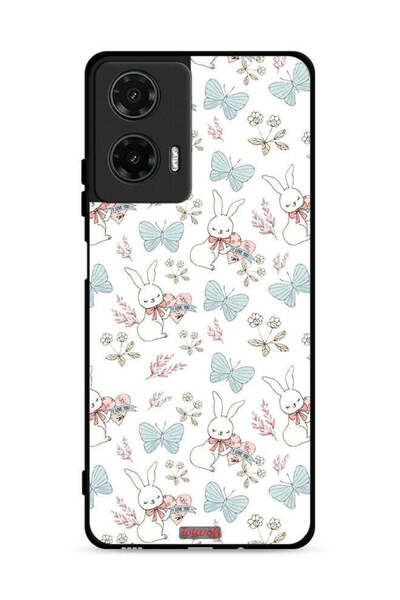 Tolwak غطاء حماية لهاتف موتورولا موتو جي 35 5G بطبعة أرنب وفراشات