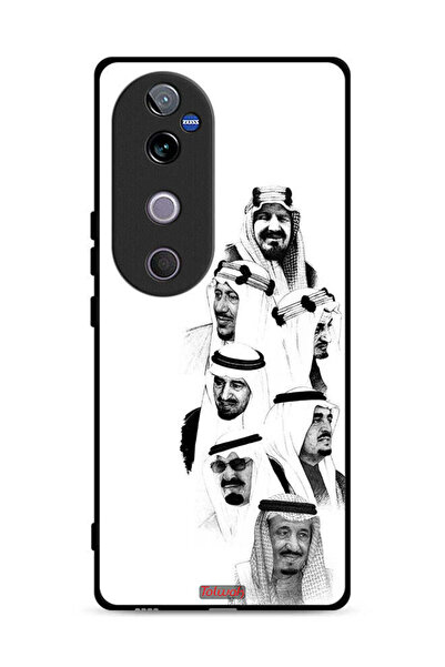 Tolwak غطاء حماية لهاتف فيفو V40 5G، تصميم ملوك السعودية، أسود وأبيض