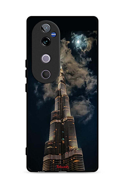 Tolwak غطاء حماية لهاتف فيفو V40 5G برج خليفة في الليل