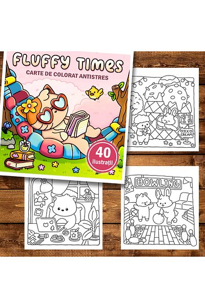 Legendary Gifts Mini coloring book, 40 Fluffy Times illustrations, 86 pages