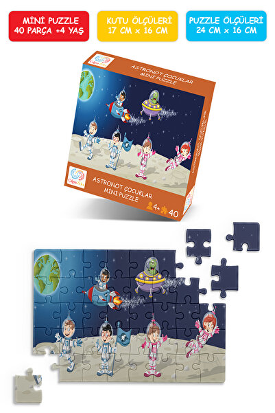 Çılgın Zeka Astronot Çocuklar Mini Puzzle 40 Parça 3-7 Yaş Çocuk Puzzle Yapboz
