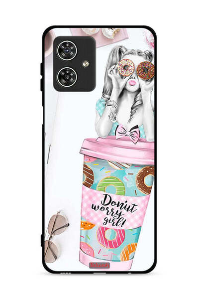 Tolwak Motorola Moto G54 5G Protective Case Cover Donut Worry Girl