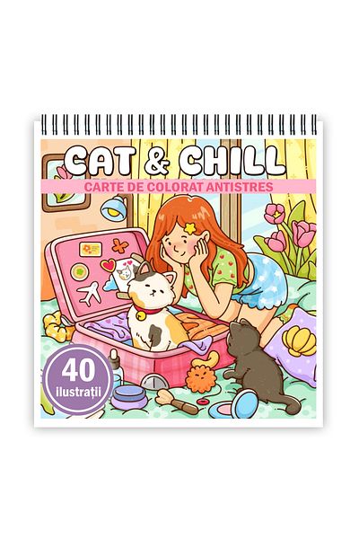 Legendary Gifts Mini coloring book, 40 Cat and Chill illustrations, 86 pages