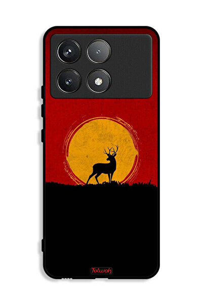 Tolwak غطاء حماية شاومي ريدمي K70E 5G بتصميم غزال وقمر