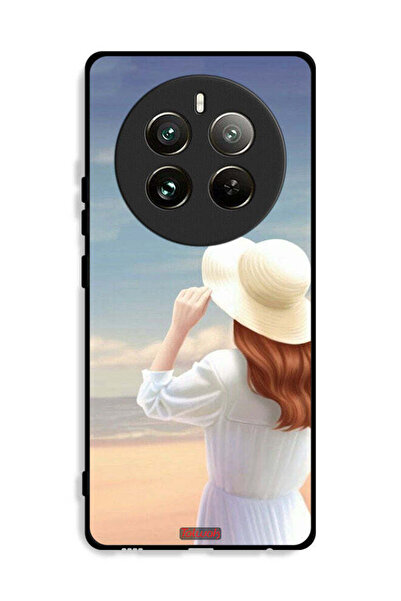 Tolwak غطاء حماية لهاتف Realme 12 Pro Plus 5G بطبعة فتاة قبعة واقفة