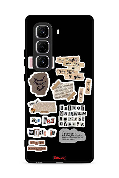 Tolwak غطاء حماية لهاتف Infinix Hot 50 Pro Plus 4G، ملصقات اقتباسات الحظ السعيد