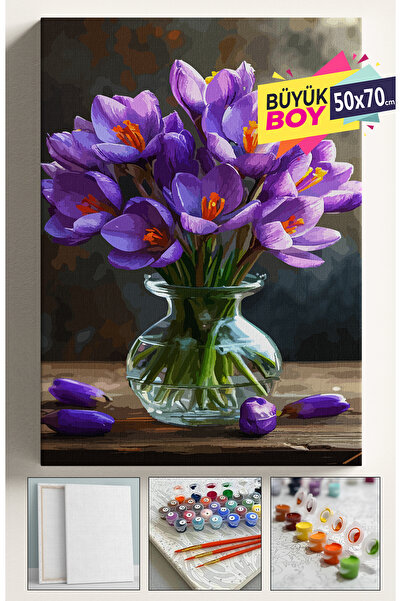 Sulepas Sayılarla Boyama Seti Numaralı Tuval Fırça Boya Dahil Kasnaklı Set 50...